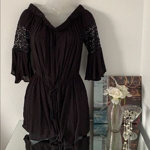 Off the shoulder romper shorts